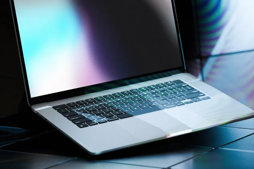 Neon Light MacBook Air Mockup