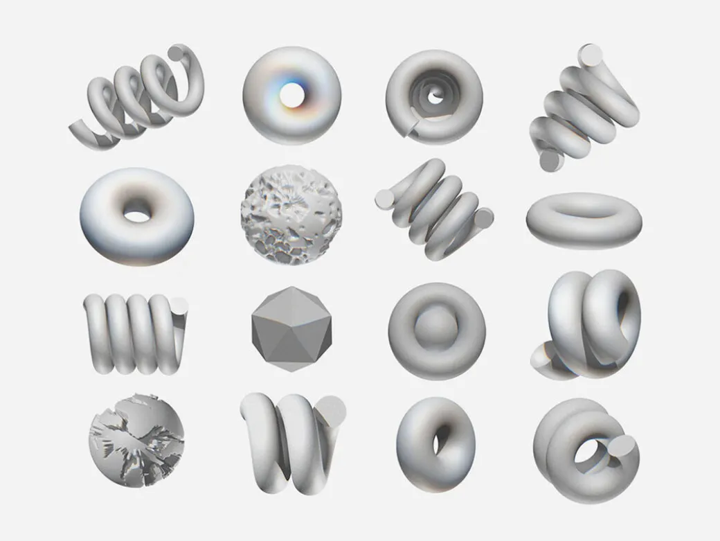 Free PNG 3D object with futuristic glitch effect