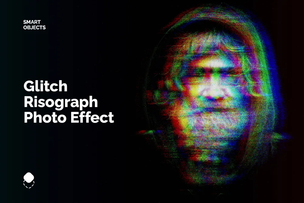 Glitch Risograph Photo Effect