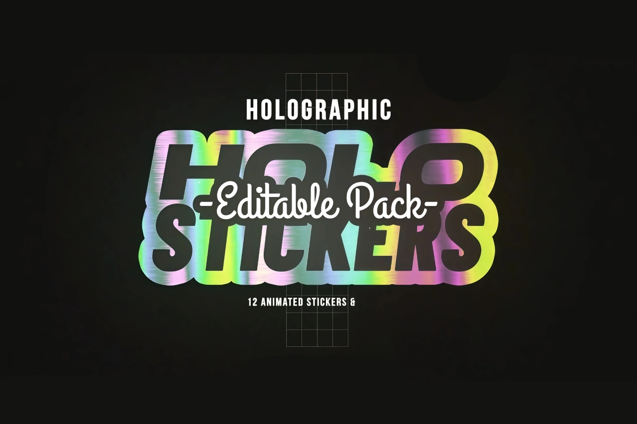 Animated Holographic Stickers & Labels Pack