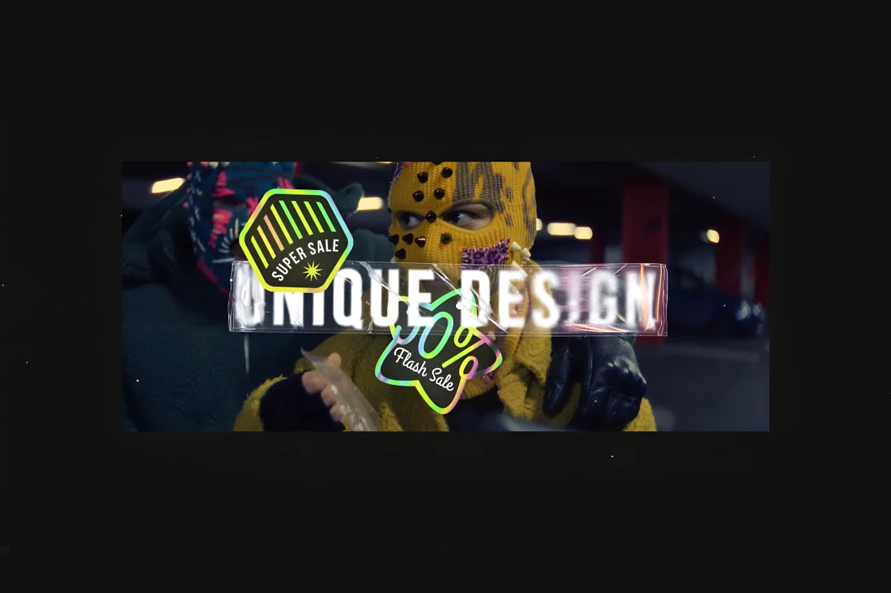 Animated Holographic Stickers & Labels Pack