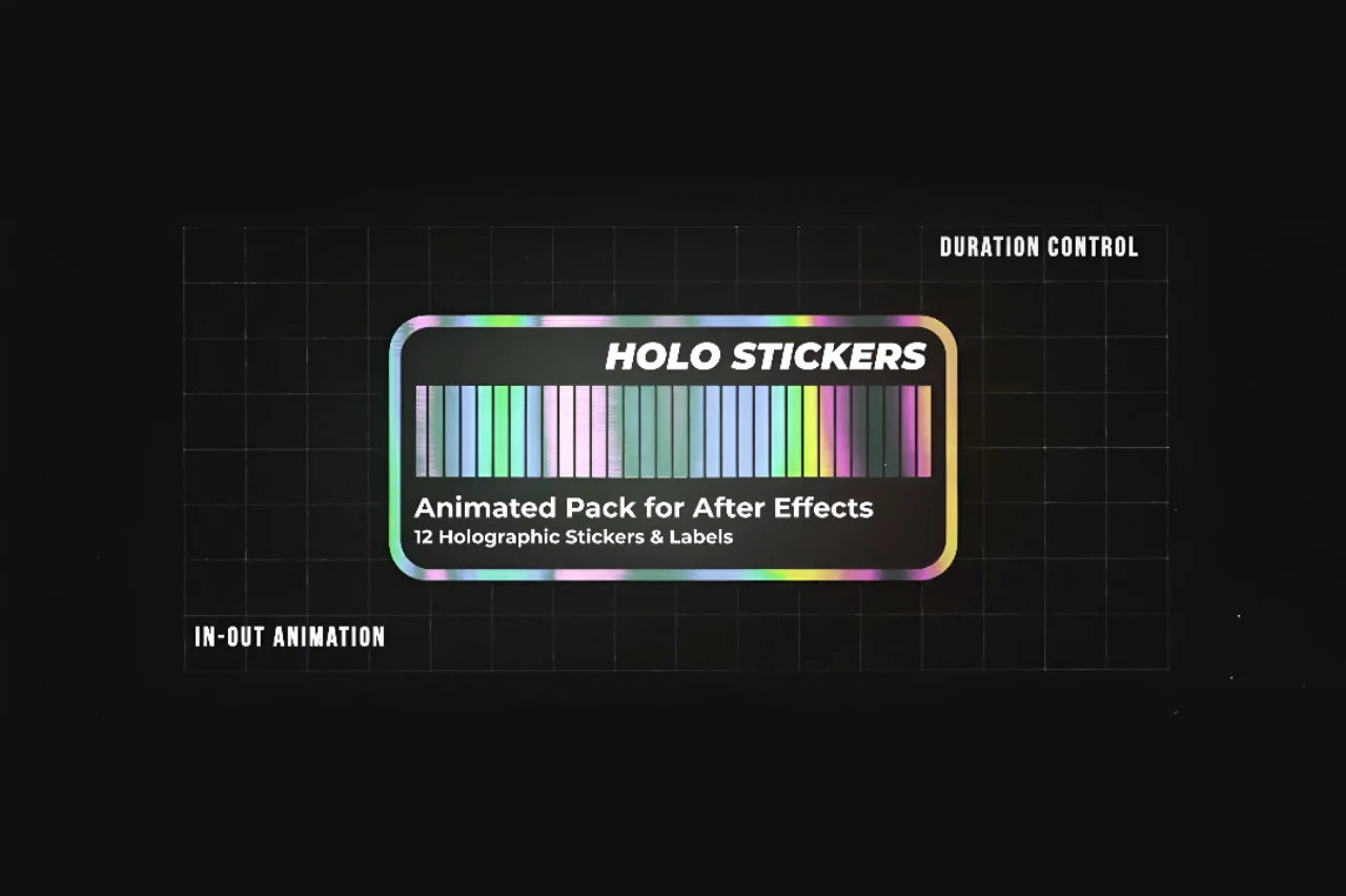 Animated Holographic Stickers & Labels Pack