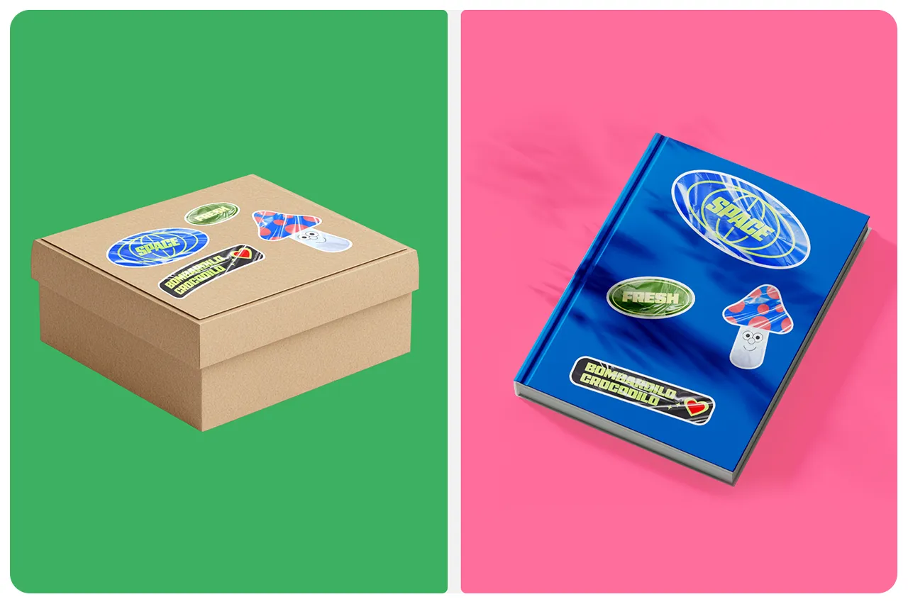 Glossy Sticker Mockup