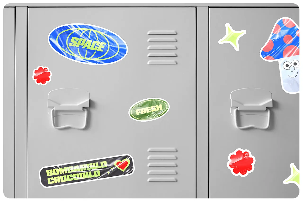 Glossy Sticker Mockup