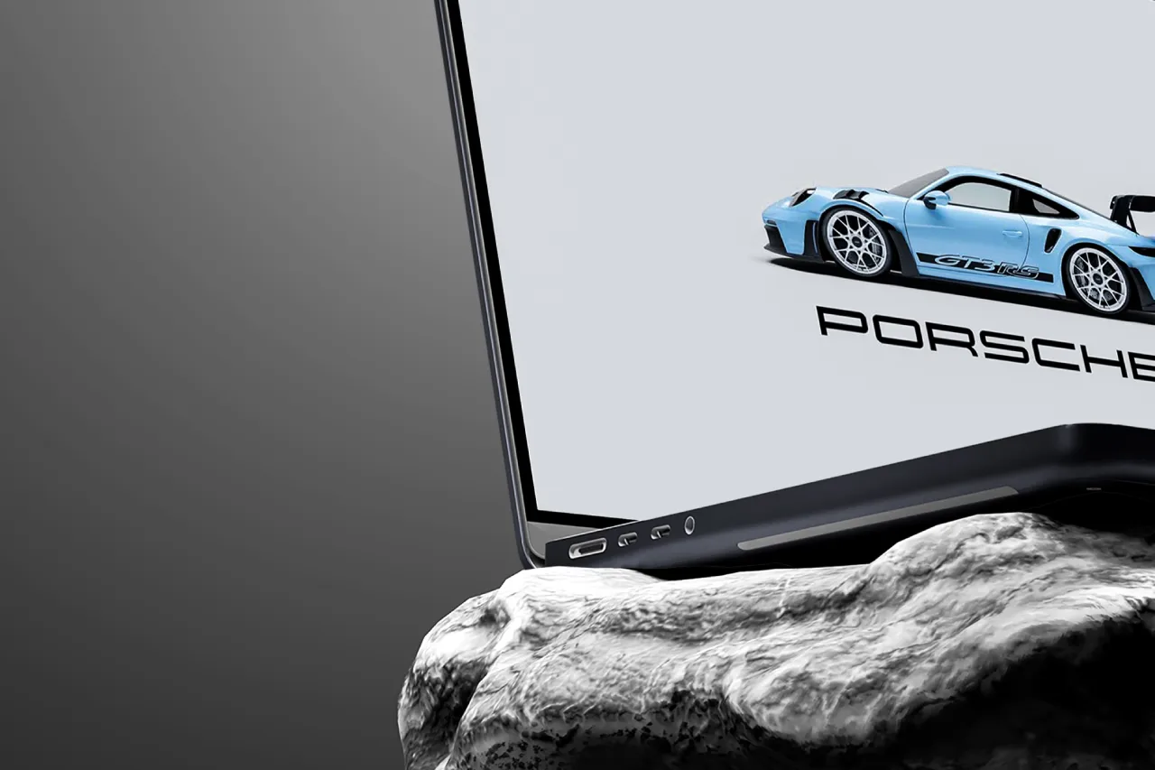 Macbook Air On Stone Mockup