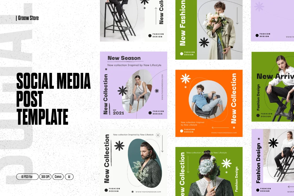 Fashion Social Media Post Design Template Pack