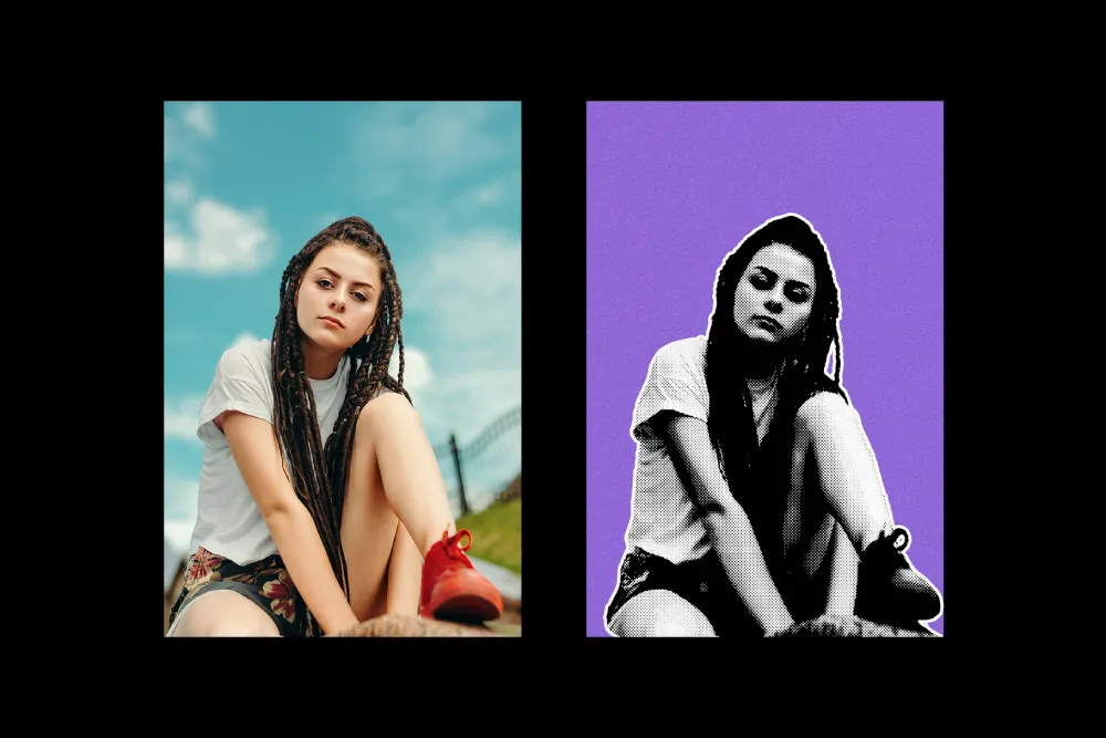 Cutout Risoprint Photo Effect