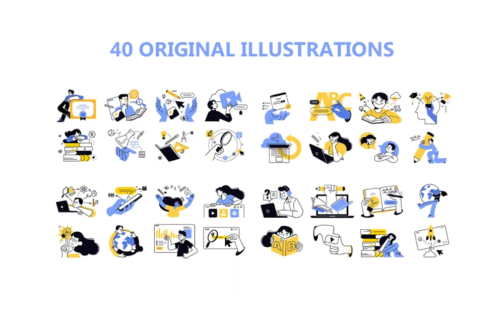 People Education & E-Learning Vector Illustration Pack