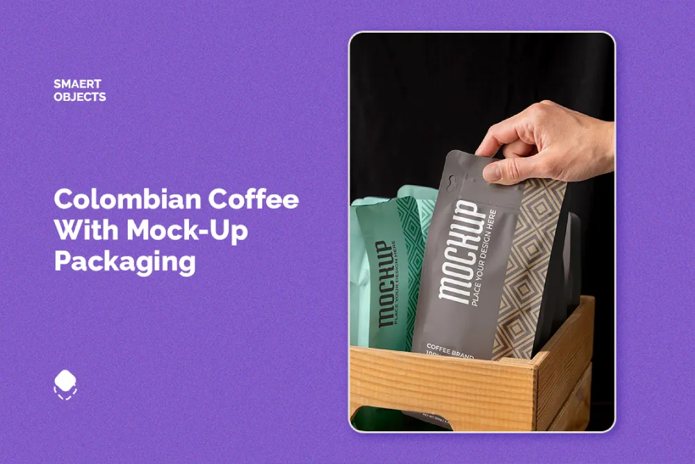 Colombian Coffee with Mock-Up Packaging