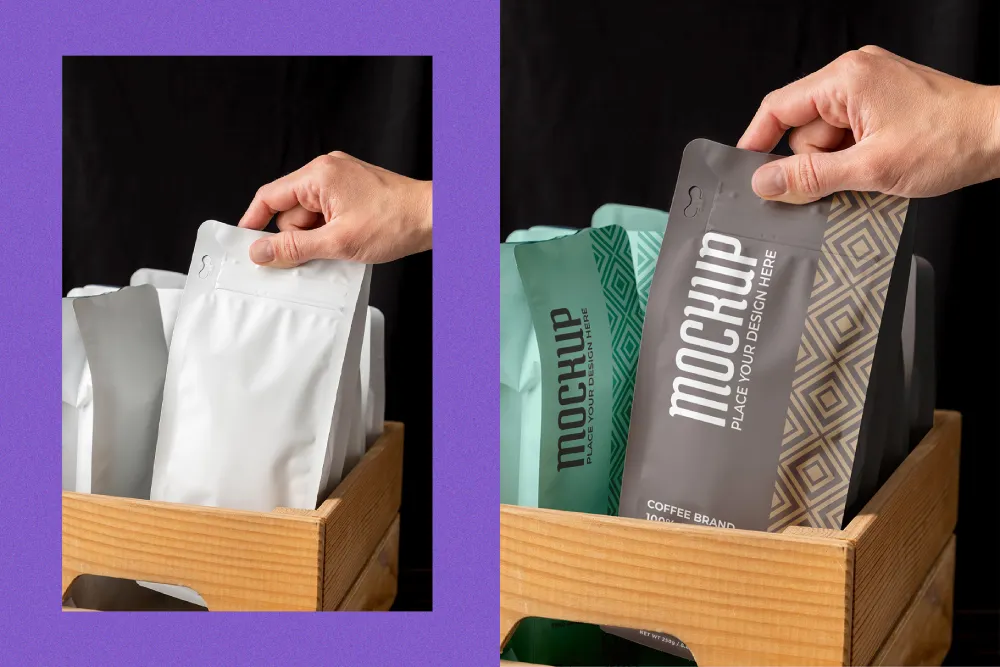 Colombian Coffee with Mock-Up Packaging