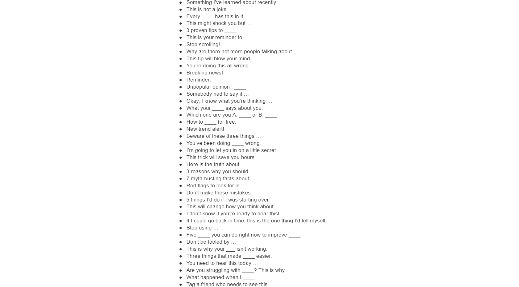 Free 100 Ultimate Hooks for Your Next Videos